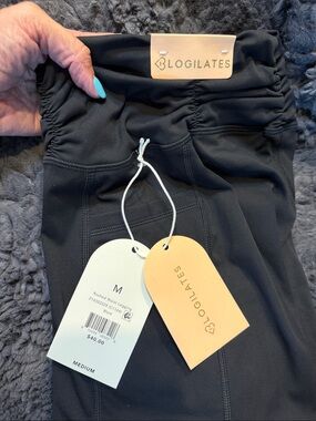 Womens Black Ruched Waist Leggings